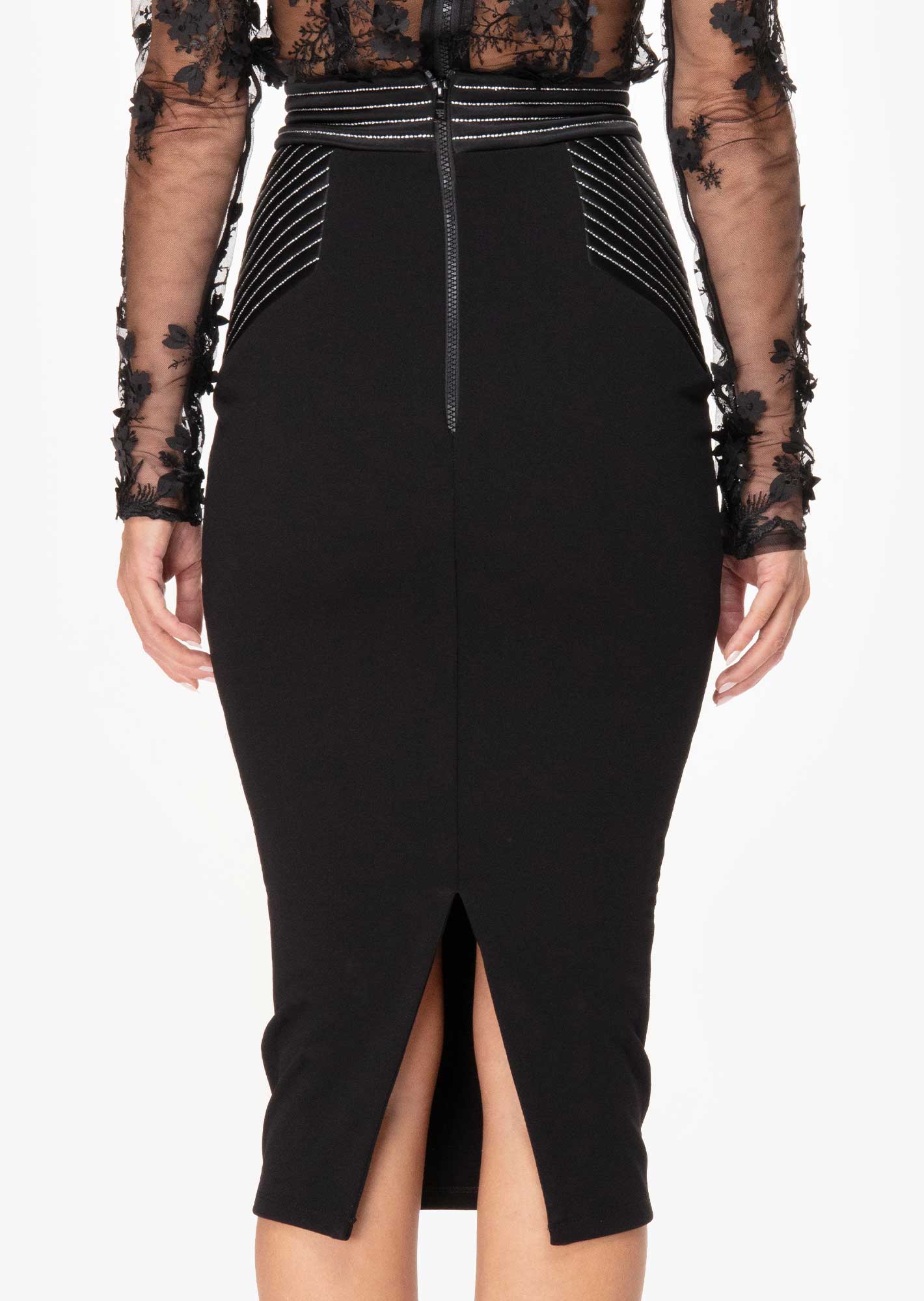 Black Bodycon Midi Skirt