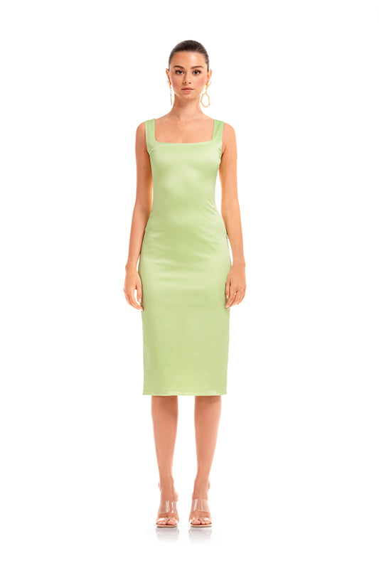 Lime Éclat Midi Dress