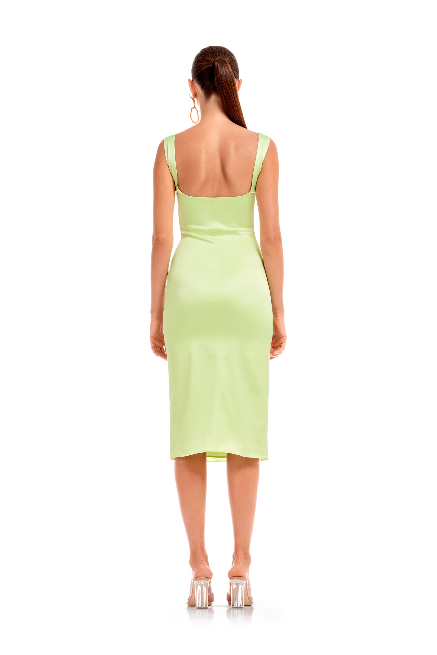 Lime Éclat Midi Dress
